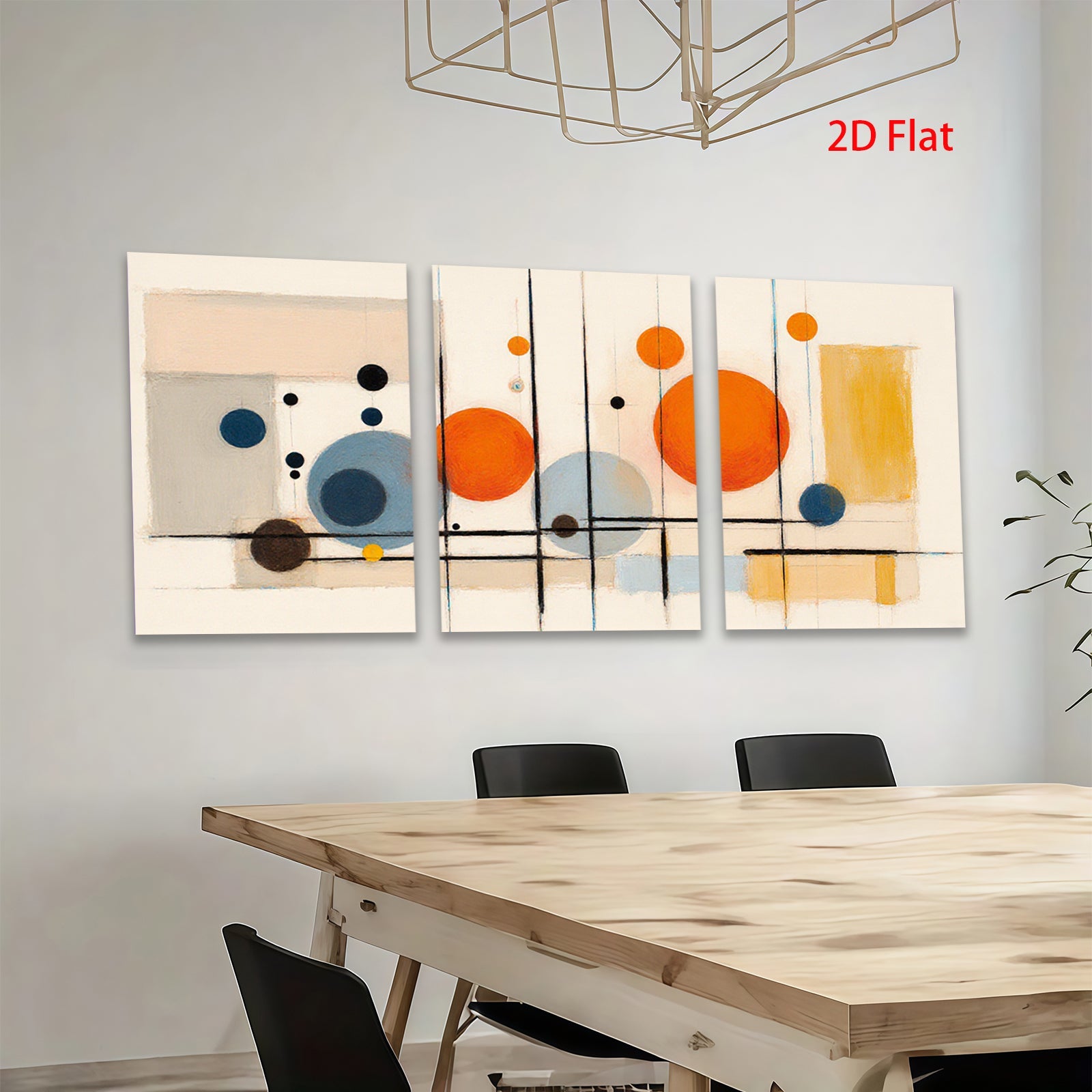 2D flat 1pc Modern Abstract Geometric Circles Canvas Wall Art Decor for Living Room Bedroom Office Farmhouse Gallery Wrapped Timeless