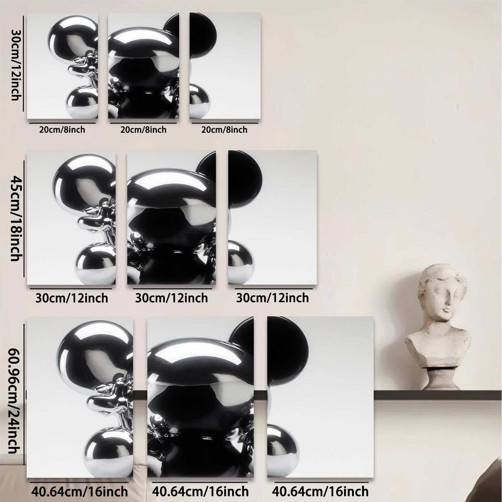 2D flat 1pc Modern Abstract Mickey Mouse Head Wall Art Canvas Prints for Living Room Bedroom Home Decor Gallery Wrapped Tealightful Coastal Farmhouse Style