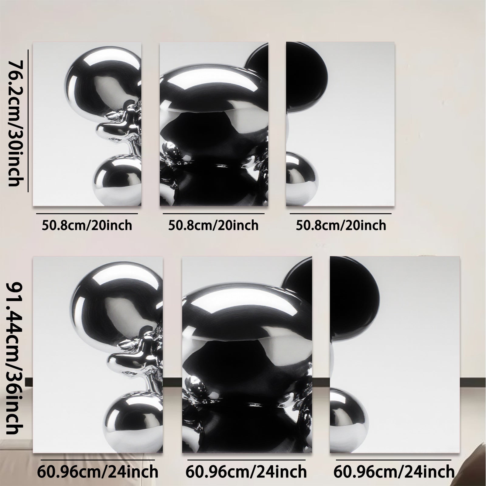 2D flat 1pc Modern Abstract Mickey Mouse Head Wall Art Canvas Prints for Living Room Bedroom Home Decor Gallery Wrapped Tealightful Coastal Farmhouse Style
