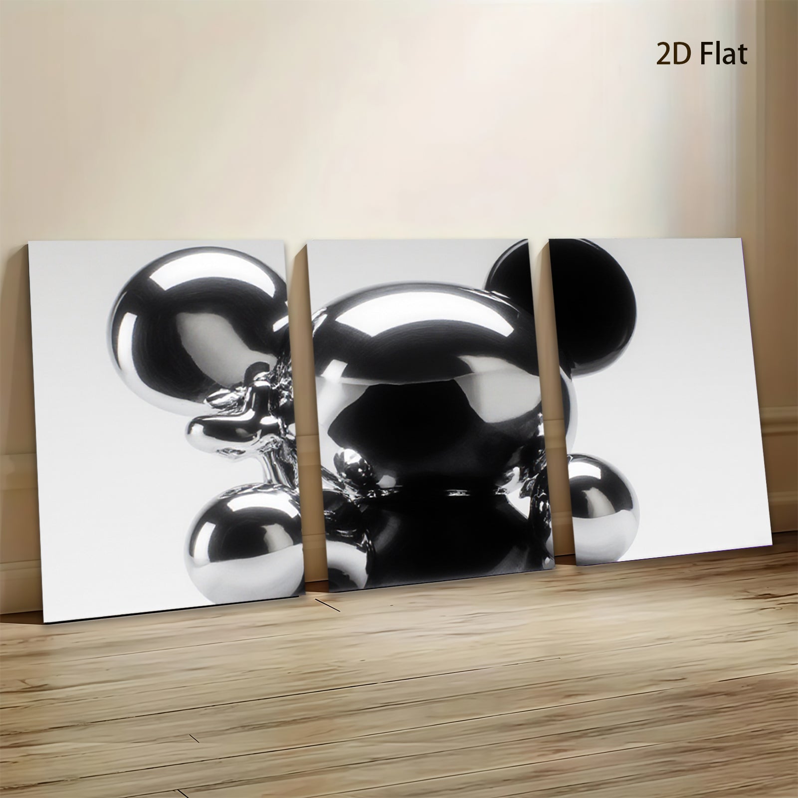 2D flat 1pc Modern Abstract Mickey Mouse Head Wall Art Canvas Prints for Living Room Bedroom Home Decor Gallery Wrapped Tealightful Coastal Farmhouse Style