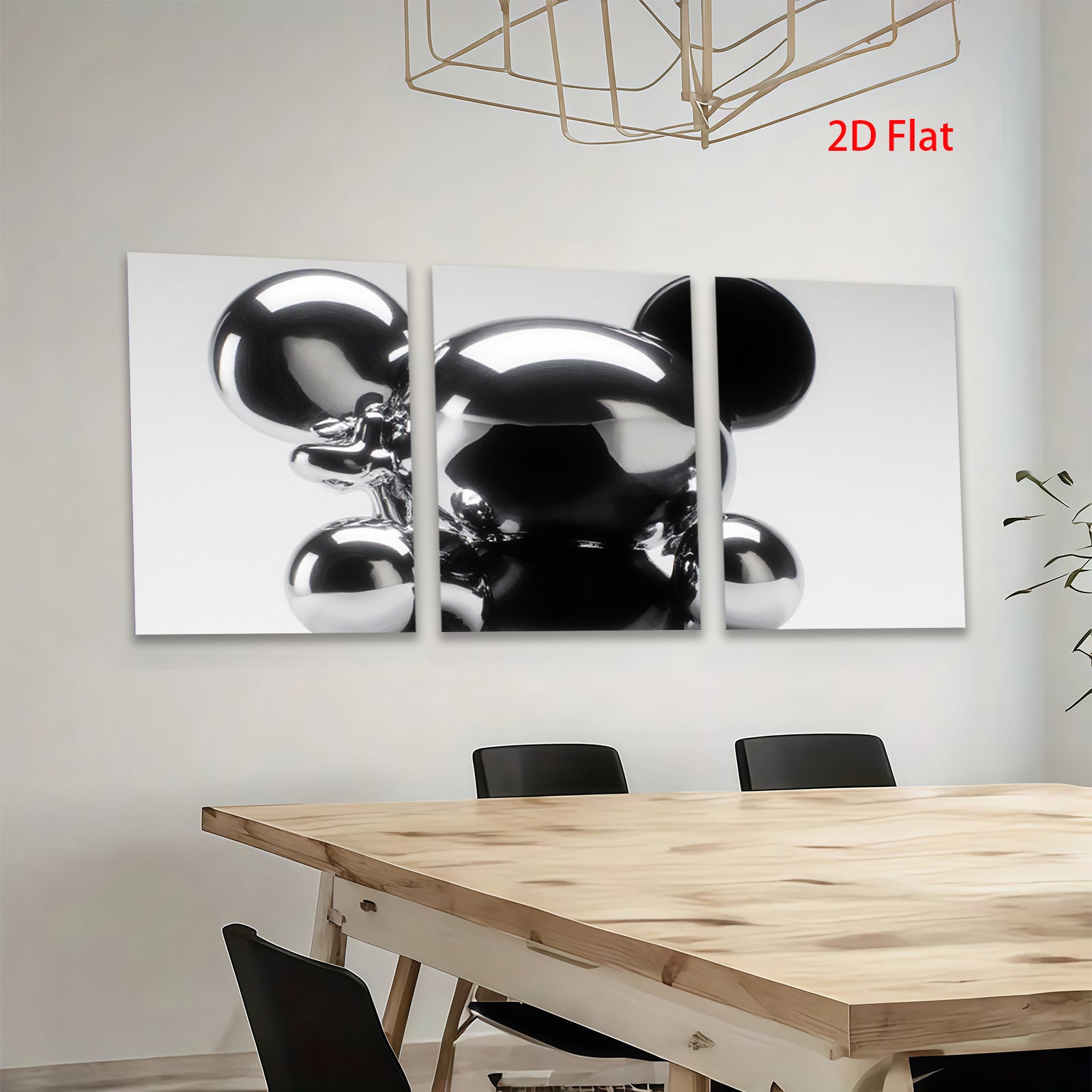 2D flat 1pc Modern Abstract Mickey Mouse Head Wall Art Canvas Prints for Living Room Bedroom Home Decor Gallery Wrapped Tealightful Coastal Farmhouse Style