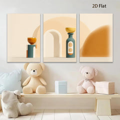 2D flat 1pc Modern Abstract Vases Composition Living Room Decor Gallery Wall Art Boho Farmhouse Style Minimalist Aesthetic Canvas Prints Bedroom Decor