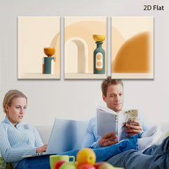 2D flat 1pc Modern Abstract Vases Composition Living Room Decor Gallery Wall Art Boho Farmhouse Style Minimalist Aesthetic Canvas Prints Bedroom Decor