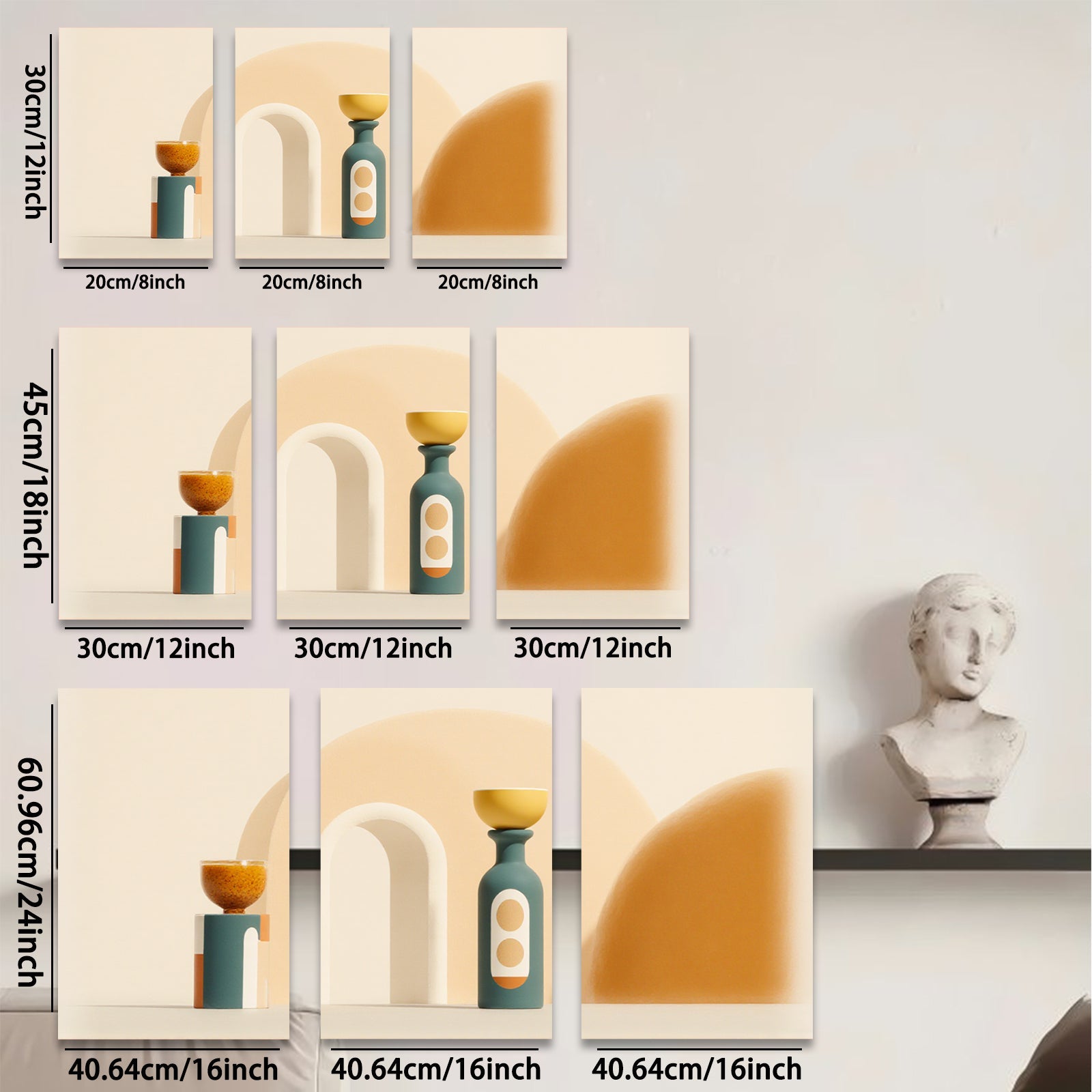 2D flat 1pc Modern Abstract Vases Composition Living Room Decor Gallery Wall Art Boho Farmhouse Style Minimalist Aesthetic Canvas Prints Bedroom Decor