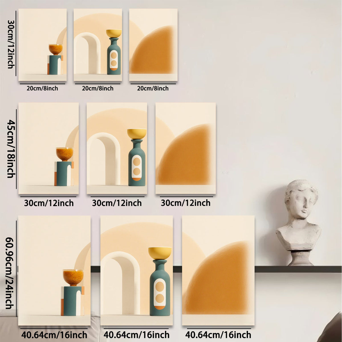 2D flat 1pc Modern Abstract Vases Composition Living Room Decor Gallery Wall Art Boho Farmhouse Style Minimalist Aesthetic Canvas Prints Bedroom Decor