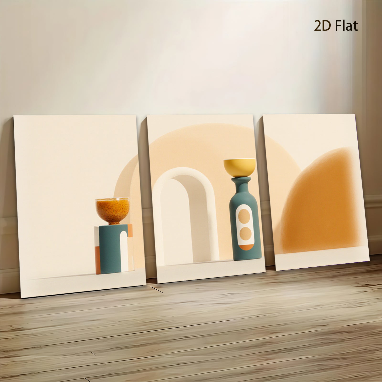 2D flat 1pc Modern Abstract Vases Composition Living Room Decor Gallery Wall Art Boho Farmhouse Style Minimalist Aesthetic Canvas Prints Bedroom Decor