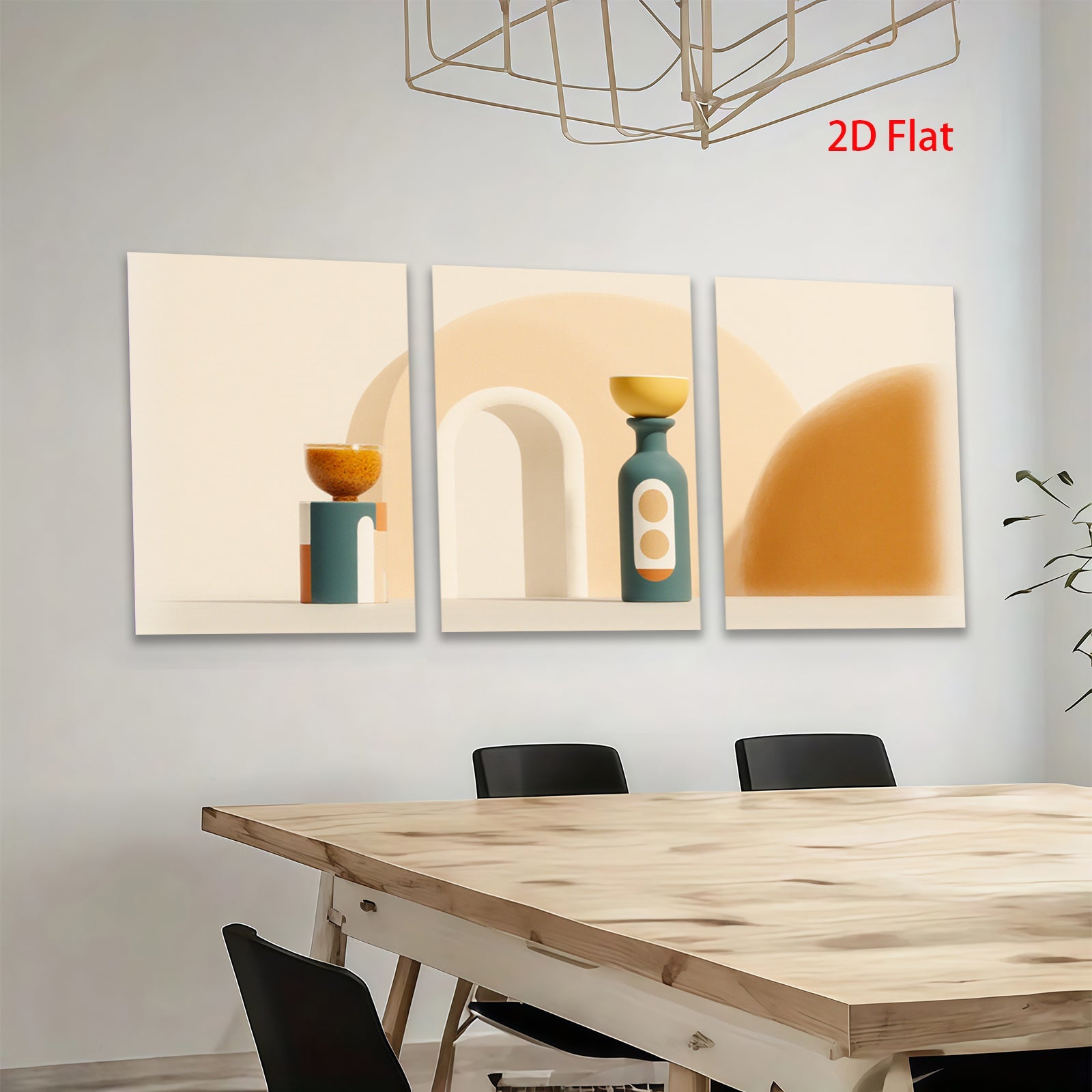 2D flat 1pc Modern Abstract Vases Composition Living Room Decor Gallery Wall Art Boho Farmhouse Style Minimalist Aesthetic Canvas Prints Bedroom Decor