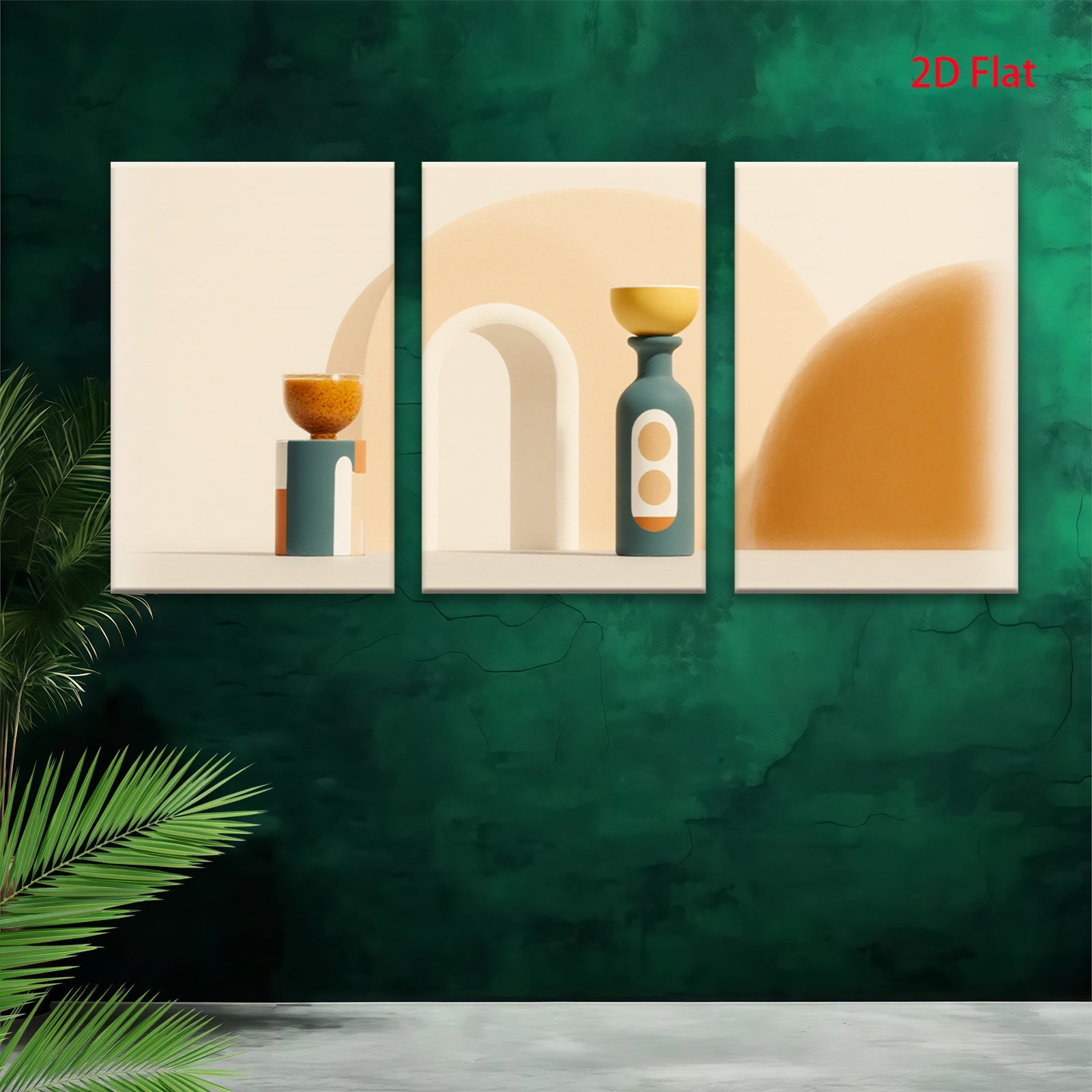 2D flat 1pc Modern Abstract Vases Composition Living Room Decor Gallery Wall Art Boho Farmhouse Style Minimalist Aesthetic Canvas Prints Bedroom Decor