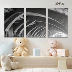 2D flat 1pc Modern Architectural Tunnel Abstract Wall Art Canvas Prints for Living Room Bedroom Office Decor Gallery Wrapped Teal Navy Gray Farmhouse Aesthetic