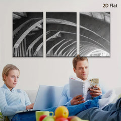2D flat 1pc Modern Architectural Tunnel Abstract Wall Art Canvas Prints for Living Room Bedroom Office Decor Gallery Wrapped Teal Navy Gray Farmhouse Aesthetic