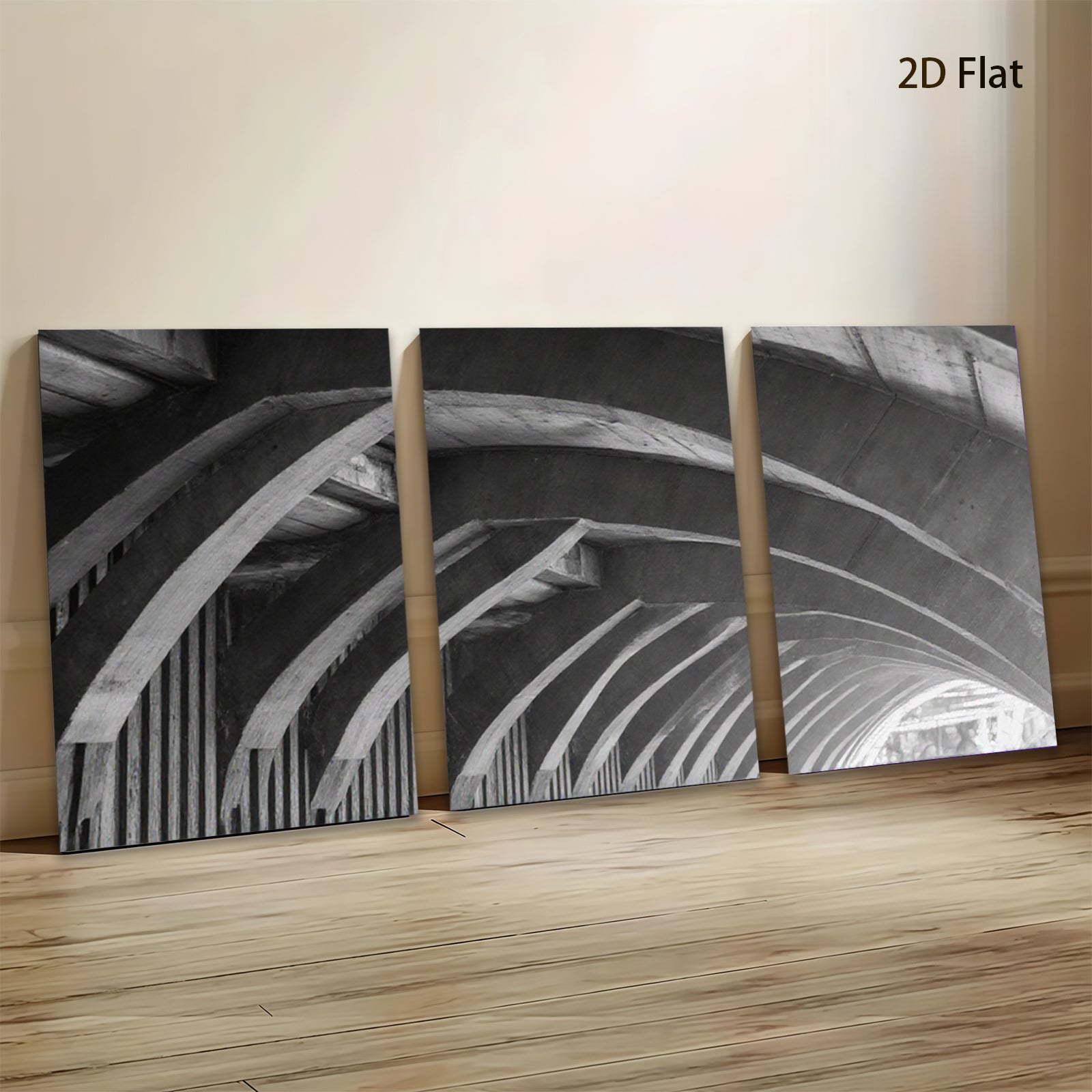 2D flat 1pc Modern Architectural Tunnel Abstract Wall Art Canvas Prints for Living Room Bedroom Office Decor Gallery Wrapped Teal Navy Gray Farmhouse Aesthetic
