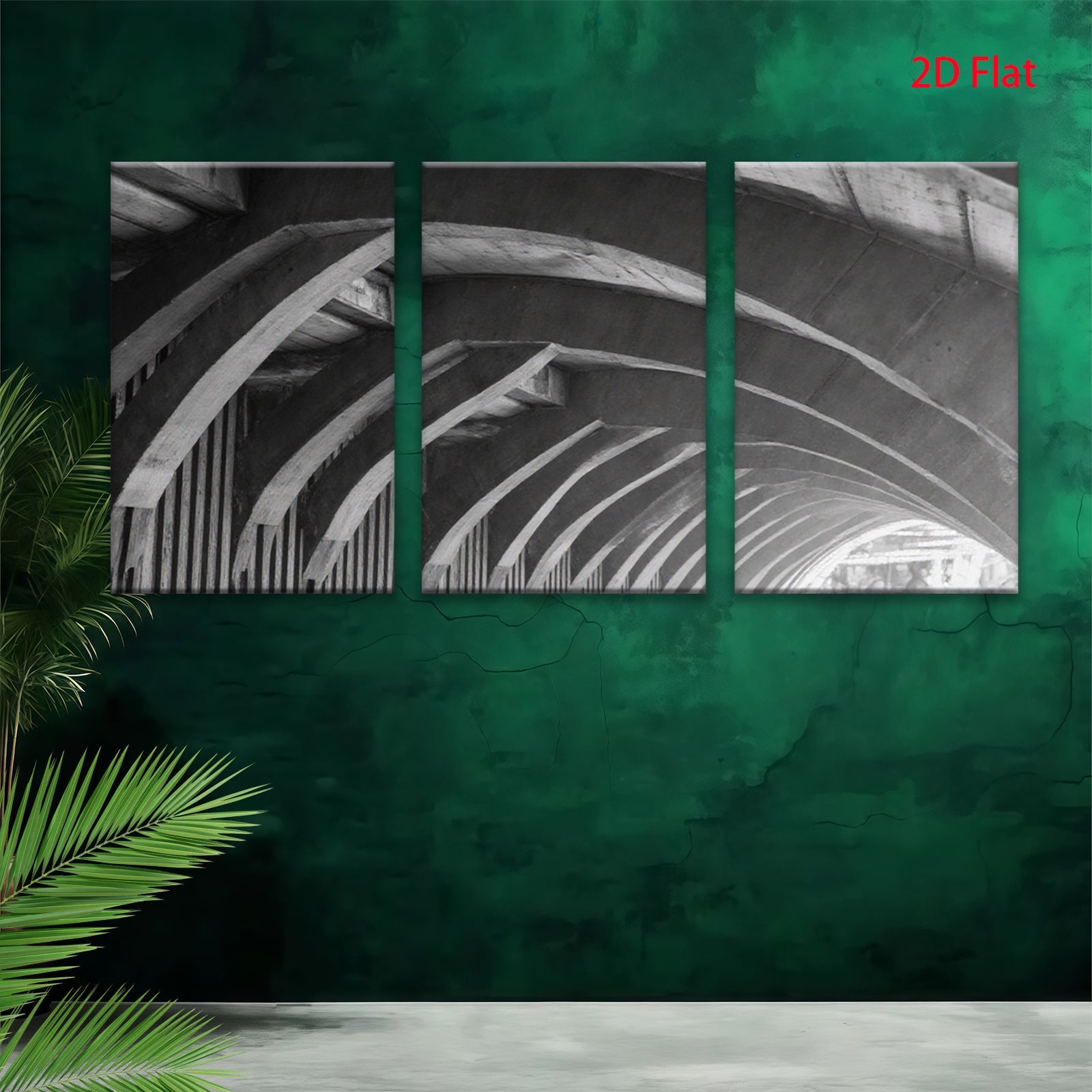 2D flat 1pc Modern Architectural Tunnel Abstract Wall Art Canvas Prints for Living Room Bedroom Office Decor Gallery Wrapped Teal Navy Gray Farmhouse Aesthetic