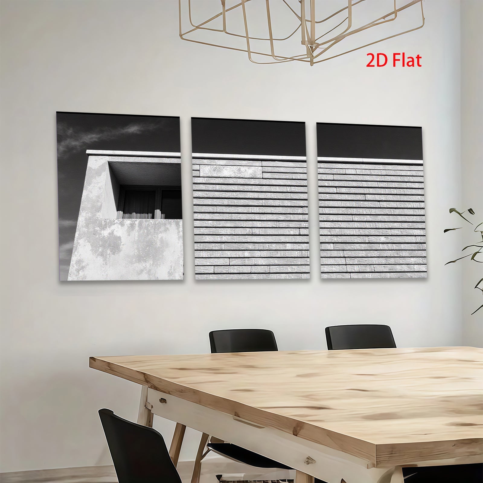 2D flat 1pc Modern Architecture Minimalist Wall Art Canvas Print for Living Room Bedroom Office Decor Farmhouse Aesthetic Gallery Wrapped Ready to Hang