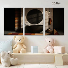 2D flat 1pc Modern Bathroom Art Abstract Tub Scene Spa Wall Decor Living Room Bedroom Gallery Wrapped Canvas Print Coastal Farmhouse Style