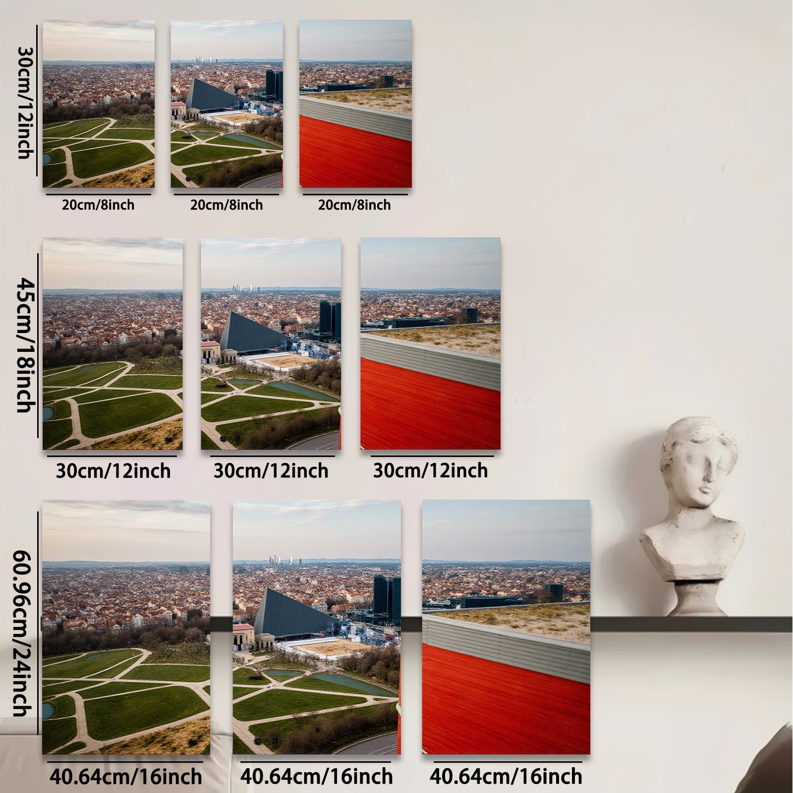 2D flat 1pc Modern Cityscape Abstract Wall Art Canvas Prints for Living Room Bedroom Office Decor farmhouse style gallery wrapped ready to hang large size