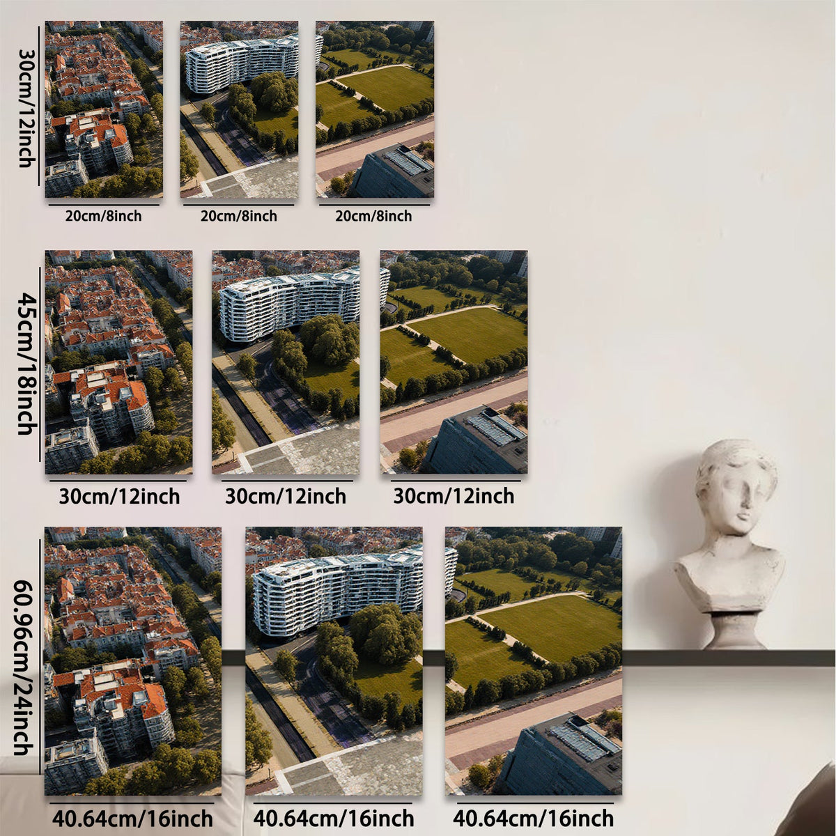 2D flat 1pc Modern Cityscape Aerial View Living Room Bedroom Wall Decor Art Prints Canvas Paintings Farmhouse Style Coastal Home Décor