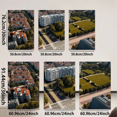 2D flat 1pc Modern Cityscape Aerial View Living Room Bedroom Wall Decor Art Prints Canvas Paintings Farmhouse Style Coastal Home Décor