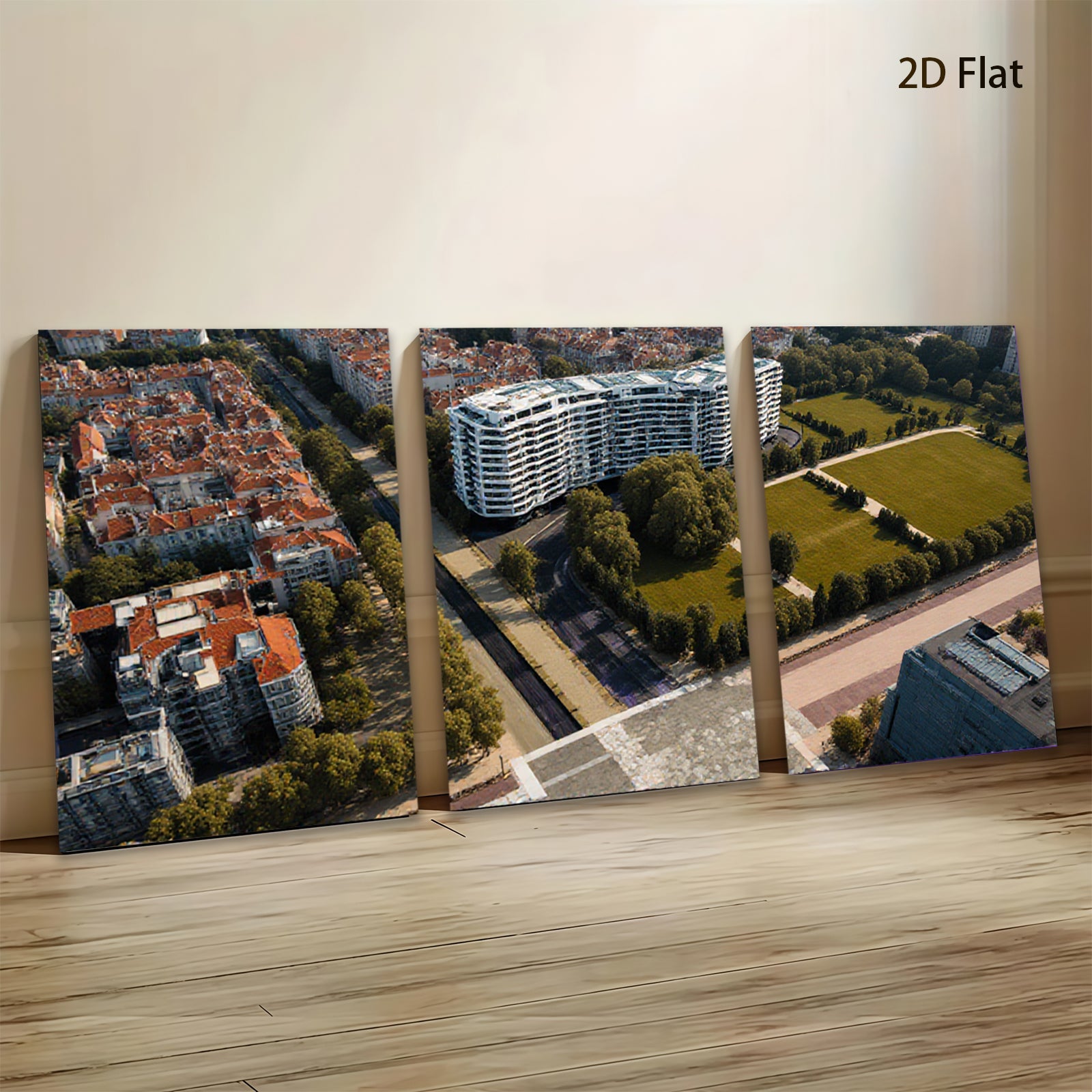 2D flat 1pc Modern Cityscape Aerial View Living Room Bedroom Wall Decor Art Prints Canvas Paintings Farmhouse Style Coastal Home Décor