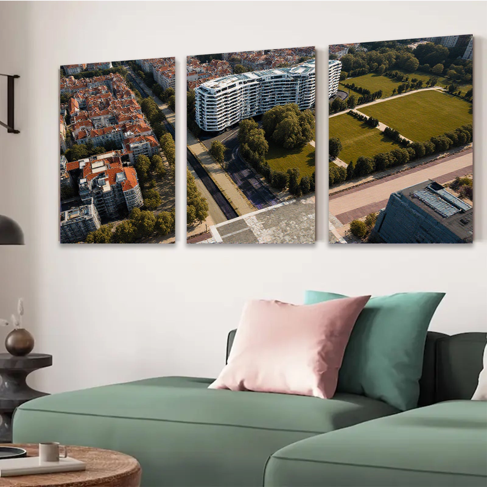 2D flat 1pc Modern Cityscape Aerial View Living Room Bedroom Wall Decor Art Prints Canvas Paintings Farmhouse Style Coastal Home Décor