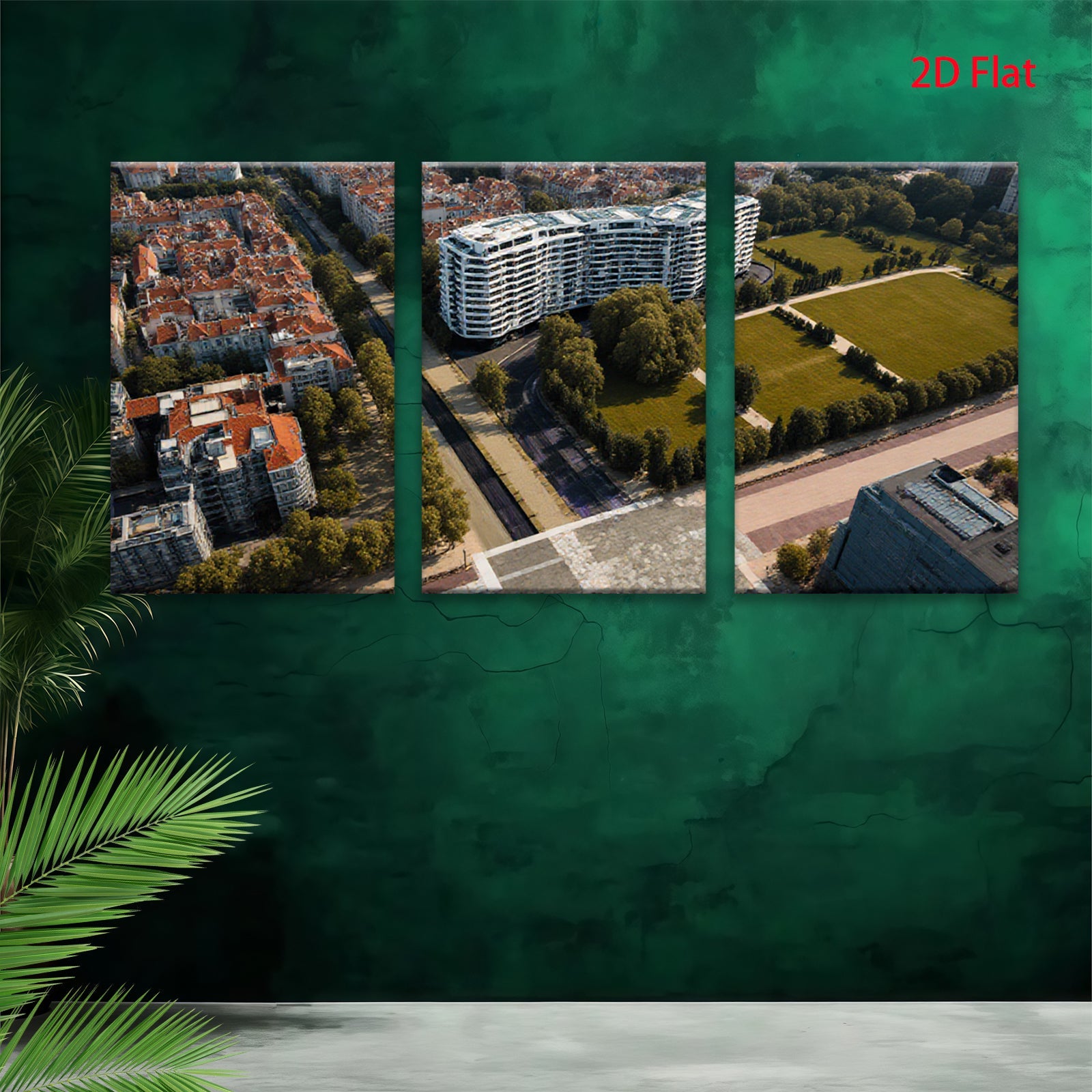 2D flat 1pc Modern Cityscape Aerial View Living Room Bedroom Wall Decor Art Prints Canvas Paintings Farmhouse Style Coastal Home Décor