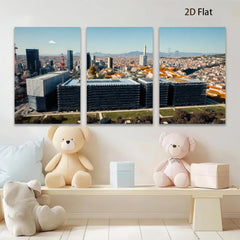 2D flat 1pc Modern Cityscape Barcelona View Wall Art Living Room Bedroom Decor Gallery Wrapped Canvas Prints for Home Office Rustic Farmhouse Coastal Style