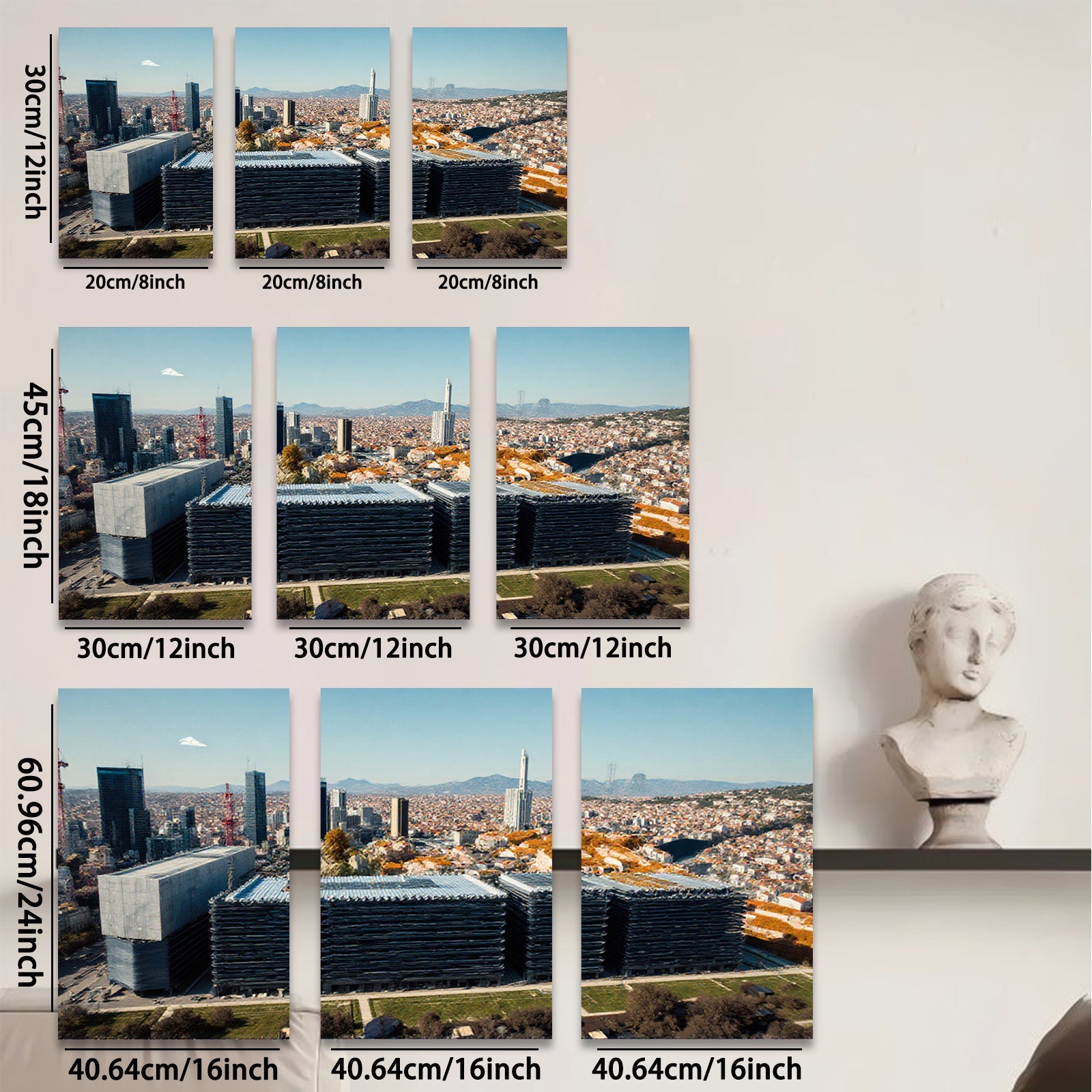 2D flat 1pc Modern Cityscape Barcelona View Wall Art Living Room Bedroom Decor Gallery Wrapped Canvas Prints for Home Office Rustic Farmhouse Coastal Style