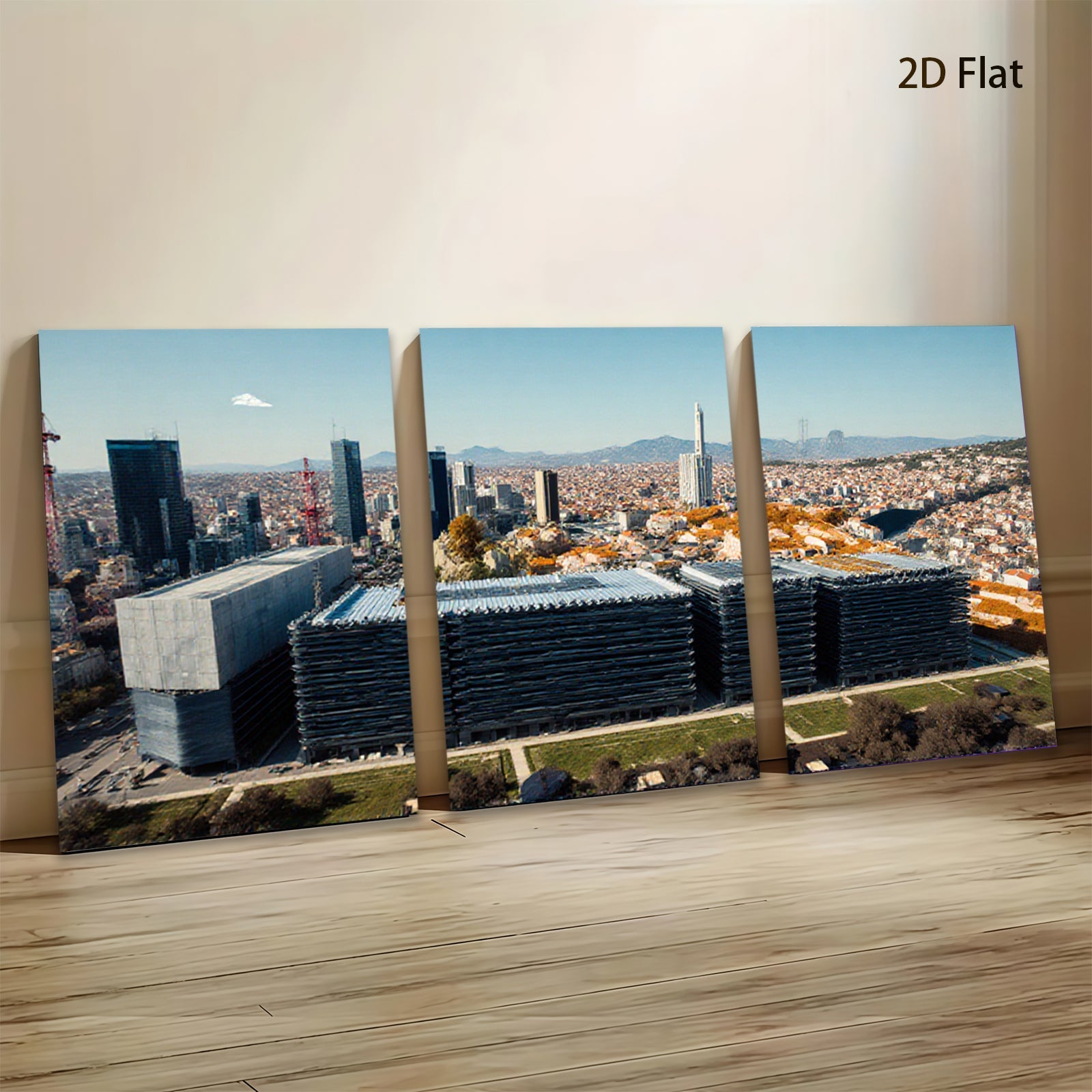 2D flat 1pc Modern Cityscape Barcelona View Wall Art Living Room Bedroom Decor Gallery Wrapped Canvas Prints for Home Office Rustic Farmhouse Coastal Style
