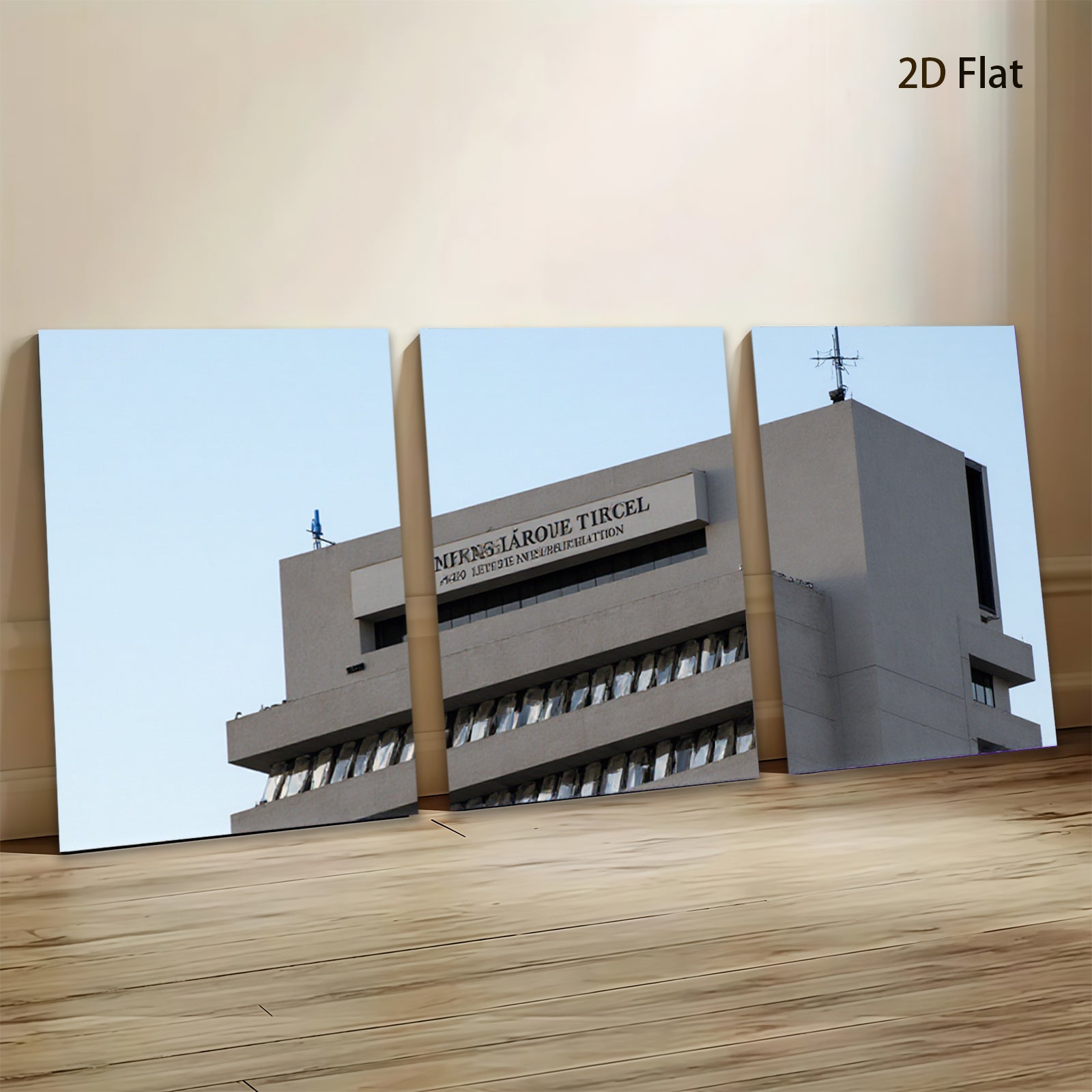 2D flat 1pc Modern Cityscape Building Architecture Wall Art Decor Living Room Bedroom Office Canvas Print Large Size Contemporary Home Decorations Farmhouse Style
