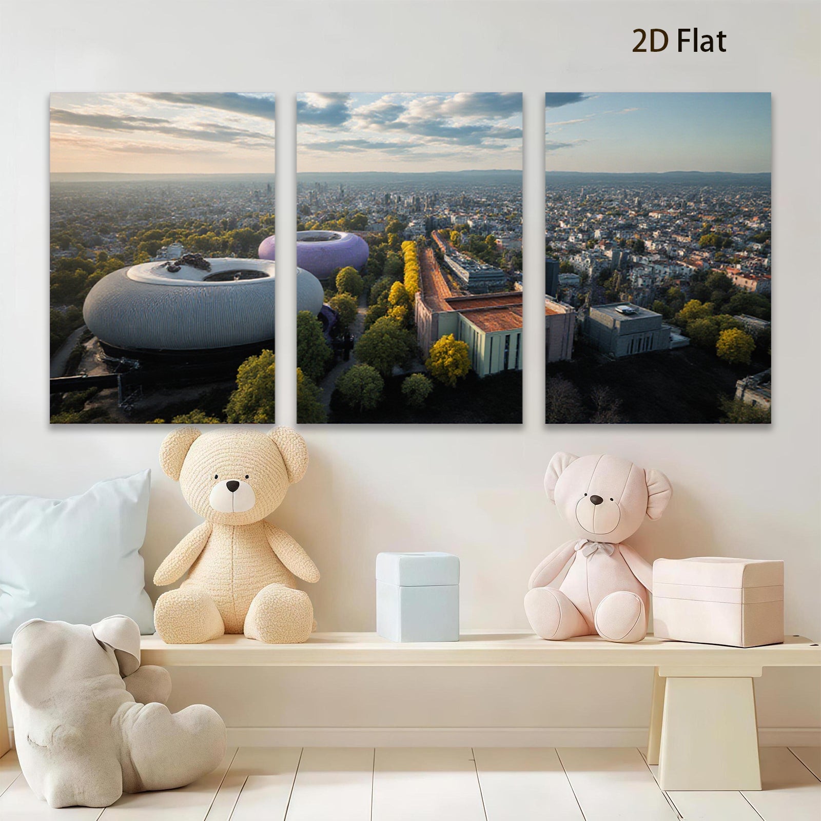 2D flat 1pc Modern Cityscape European Architecture Wall Art Living Room Bedroom Decor Gallery Wrapped Canvas Prints for Home Office Coastal Farmhouse Rustic Style