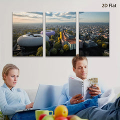 2D flat 1pc Modern Cityscape European Architecture Wall Art Living Room Bedroom Decor Gallery Wrapped Canvas Prints for Home Office Coastal Farmhouse Rustic Style