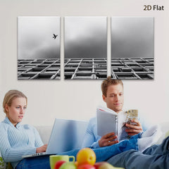 2D flat 1pc Modern Cityscape Minimalist Bird Flight Wall Art for Living Room Bedroom Office Decor Canvas Prints Framed Ready to Hang Gallery Wrapped Timeless Design
