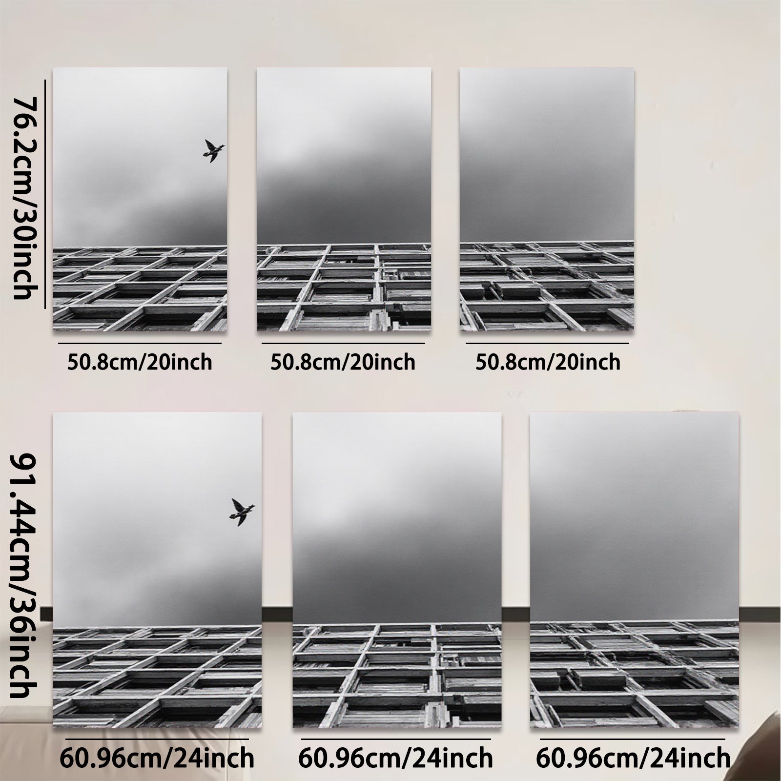 2D flat 1pc Modern Cityscape Minimalist Bird Flight Wall Art for Living Room Bedroom Office Decor Canvas Prints Framed Ready to Hang Gallery Wrapped Timeless Design