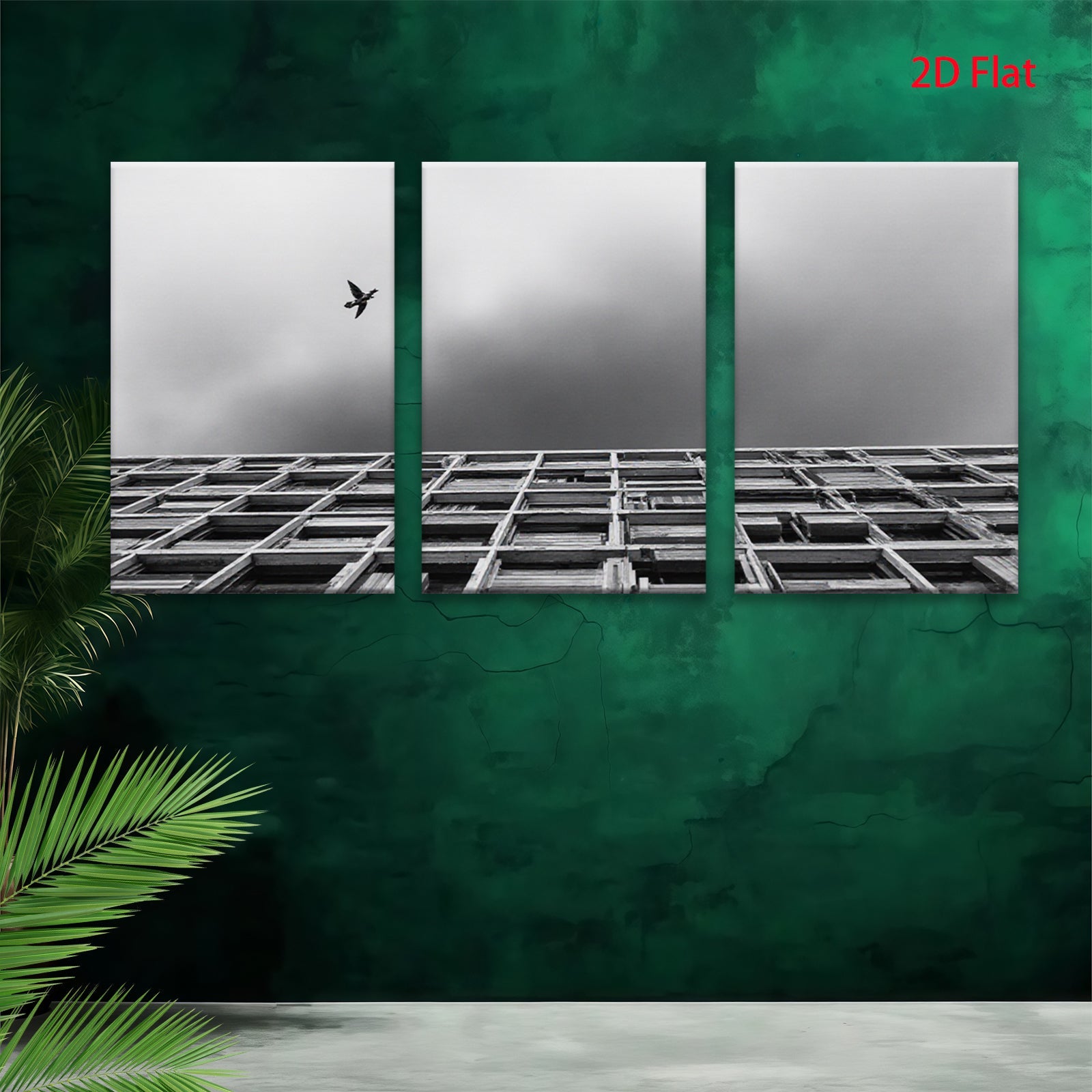 2D flat 1pc Modern Cityscape Minimalist Bird Flight Wall Art for Living Room Bedroom Office Decor Canvas Prints Framed Ready to Hang Gallery Wrapped Timeless Design