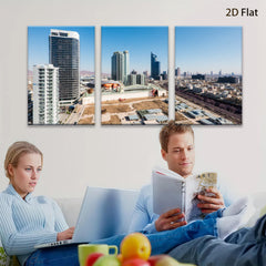 2D flat 1pc Modern Cityscape Skyline Wall Art Living Room Bedroom Home Decor Canvas Prints Large Size Contemporary Art Trending Now