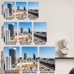 2D flat 1pc Modern Cityscape Skyline Wall Art Living Room Bedroom Home Decor Canvas Prints Large Size Contemporary Art Trending Now
