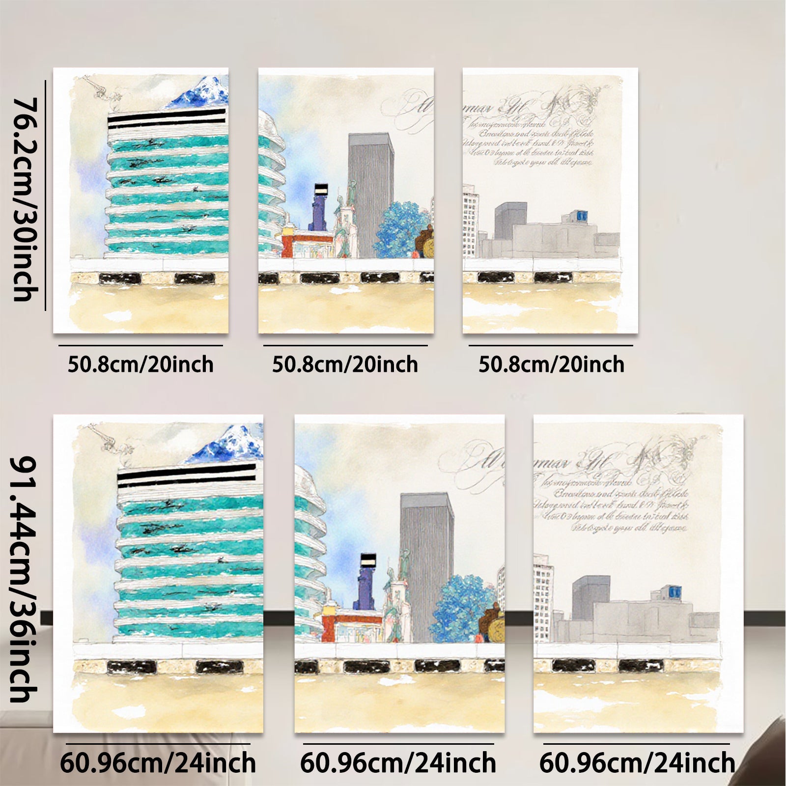 2D flat 1pc Modern Cityscape Wall Art Vibrant Urban Living Room Bedroom Home Decor Gallery Wrapped Canvas Print Stylish Artwork for Office Space Contemporary Design