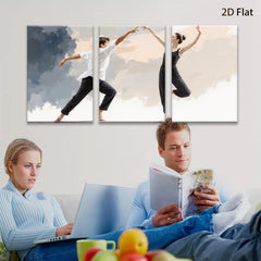 2D flat 1pc Modern Dance Duo Abstract Movement Wall Art Living Room Bedroom Decor Gallery Wrapped Canvas Prints Large Size Contemporary Home D��cor Trending Now Stylish Design
