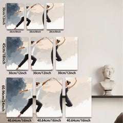 2D flat 1pc Modern Dance Duo Abstract Movement Wall Art Living Room Bedroom Decor Gallery Wrapped Canvas Prints Large Size Contemporary Home D��cor Trending Now Stylish Design