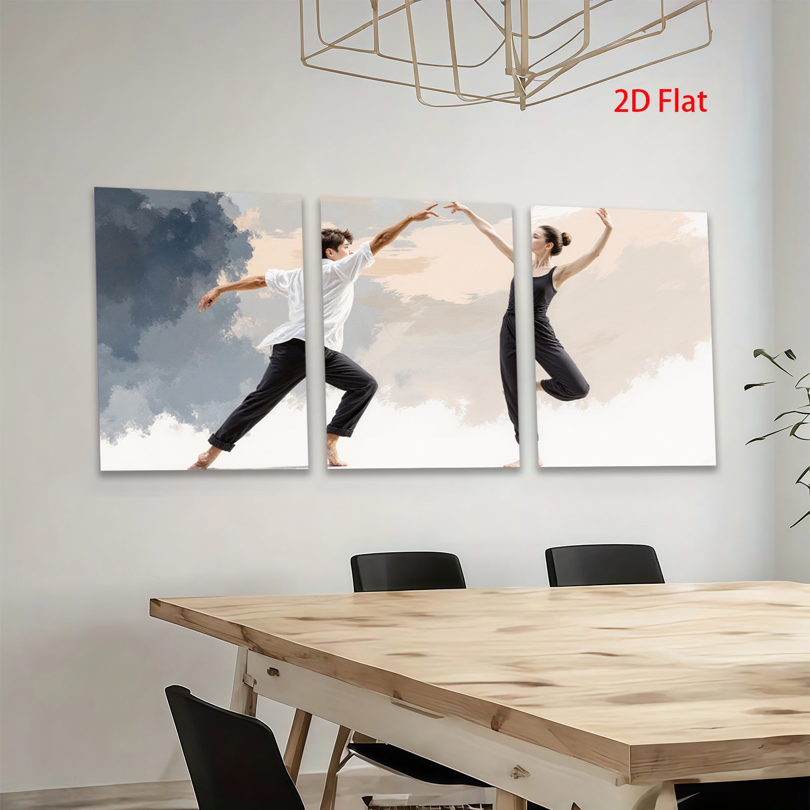 2D flat 1pc Modern Dance Duo Abstract Movement Wall Art Living Room Bedroom Decor Gallery Wrapped Canvas Prints Large Size Contemporary Home D��cor Trending Now Stylish Design