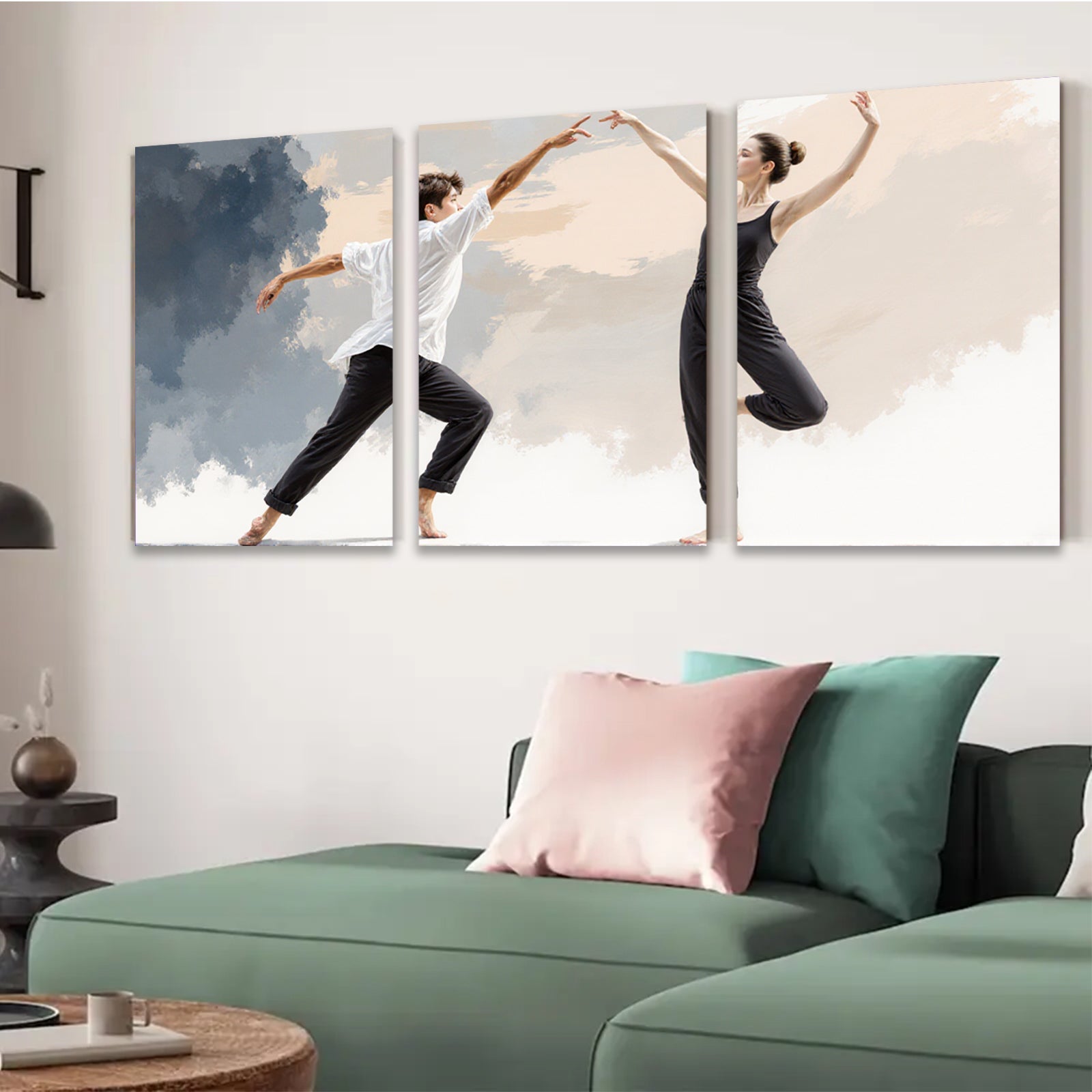 2D flat 1pc Modern Dance Duo Abstract Movement Wall Art Living Room Bedroom Decor Gallery Wrapped Canvas Prints Large Size Contemporary Home D��cor Trending Now Stylish Design