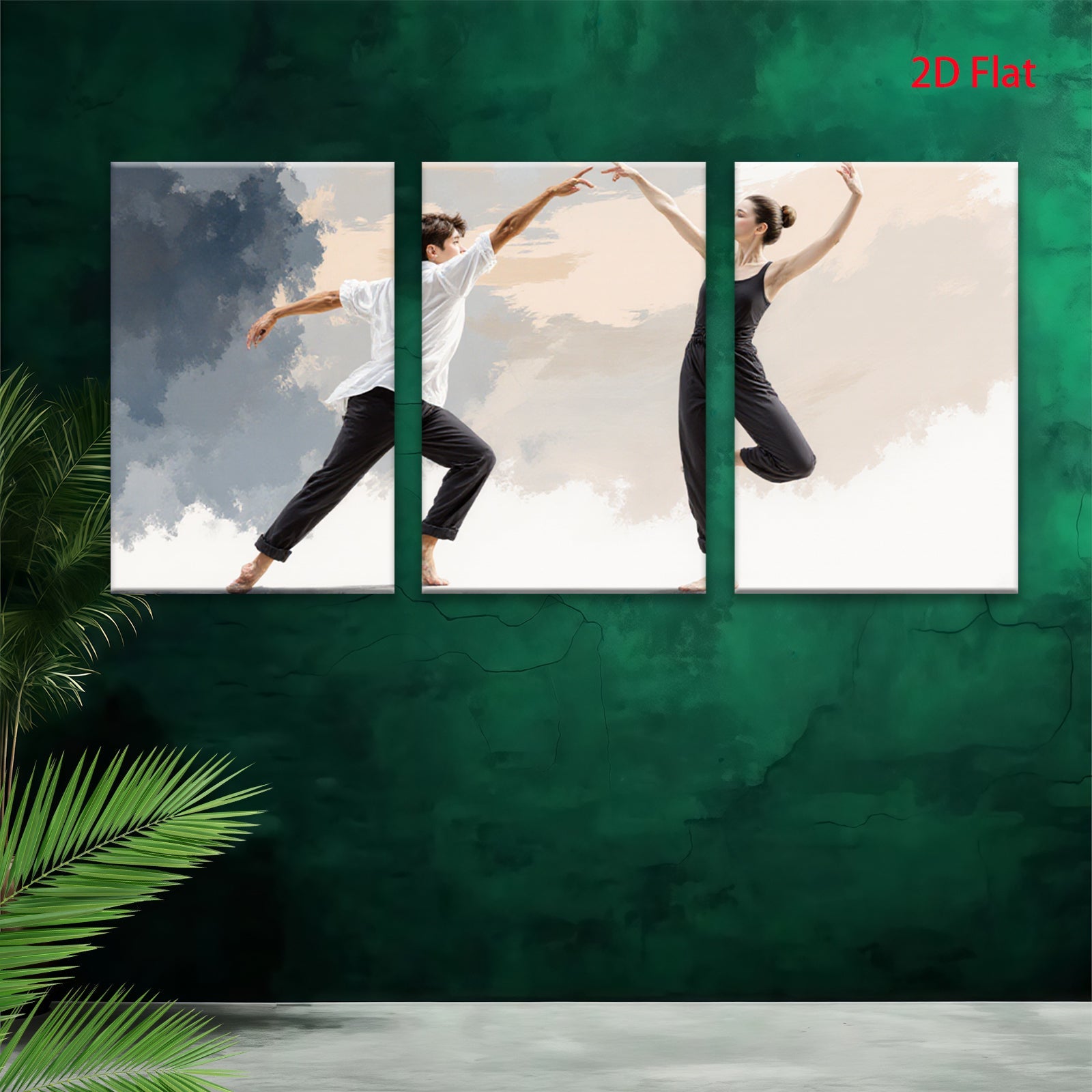 2D flat 1pc Modern Dance Duo Abstract Movement Wall Art Living Room Bedroom Decor Gallery Wrapped Canvas Prints Large Size Contemporary Home D��cor Trending Now Stylish Design