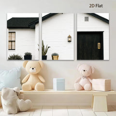 2D flat 1pc Modern Farmhouse Exterior Botanical Welcome Home Wall Art Living Room Decor Gallery Wrapped Canvas Prints for Bedroom Coastal Farmhouse Style