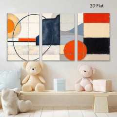 2D flat 1pc Modern Geometric Abstract Canvas Wall Art Decor Living Room Bedroom Office Gallery Wrapped Timeless Design Farmhouse Rustic Chic