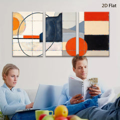 2D flat 1pc Modern Geometric Abstract Canvas Wall Art Decor Living Room Bedroom Office Gallery Wrapped Timeless Design Farmhouse Rustic Chic