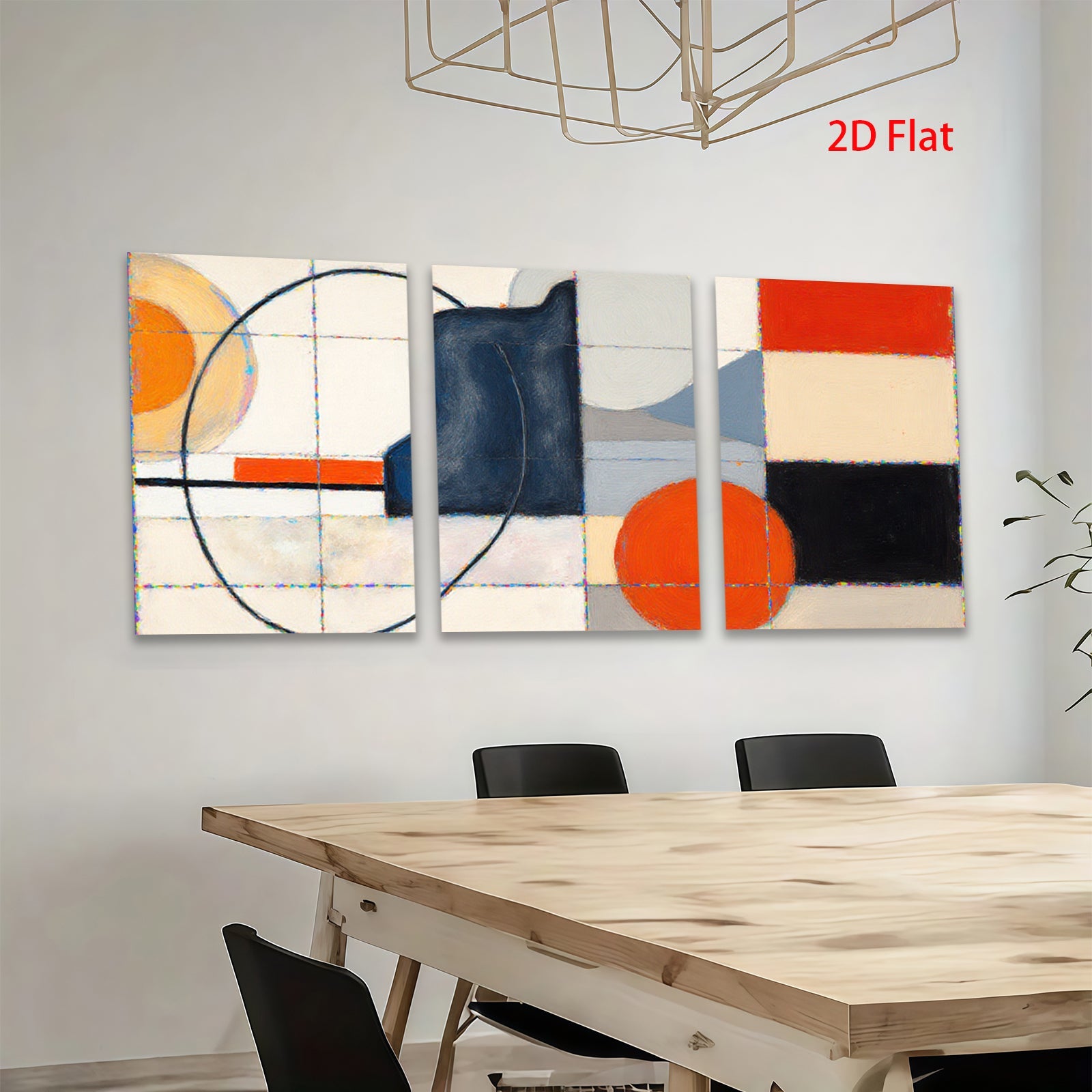 2D flat 1pc Modern Geometric Abstract Canvas Wall Art Decor Living Room Bedroom Office Gallery Wrapped Timeless Design Farmhouse Rustic Chic