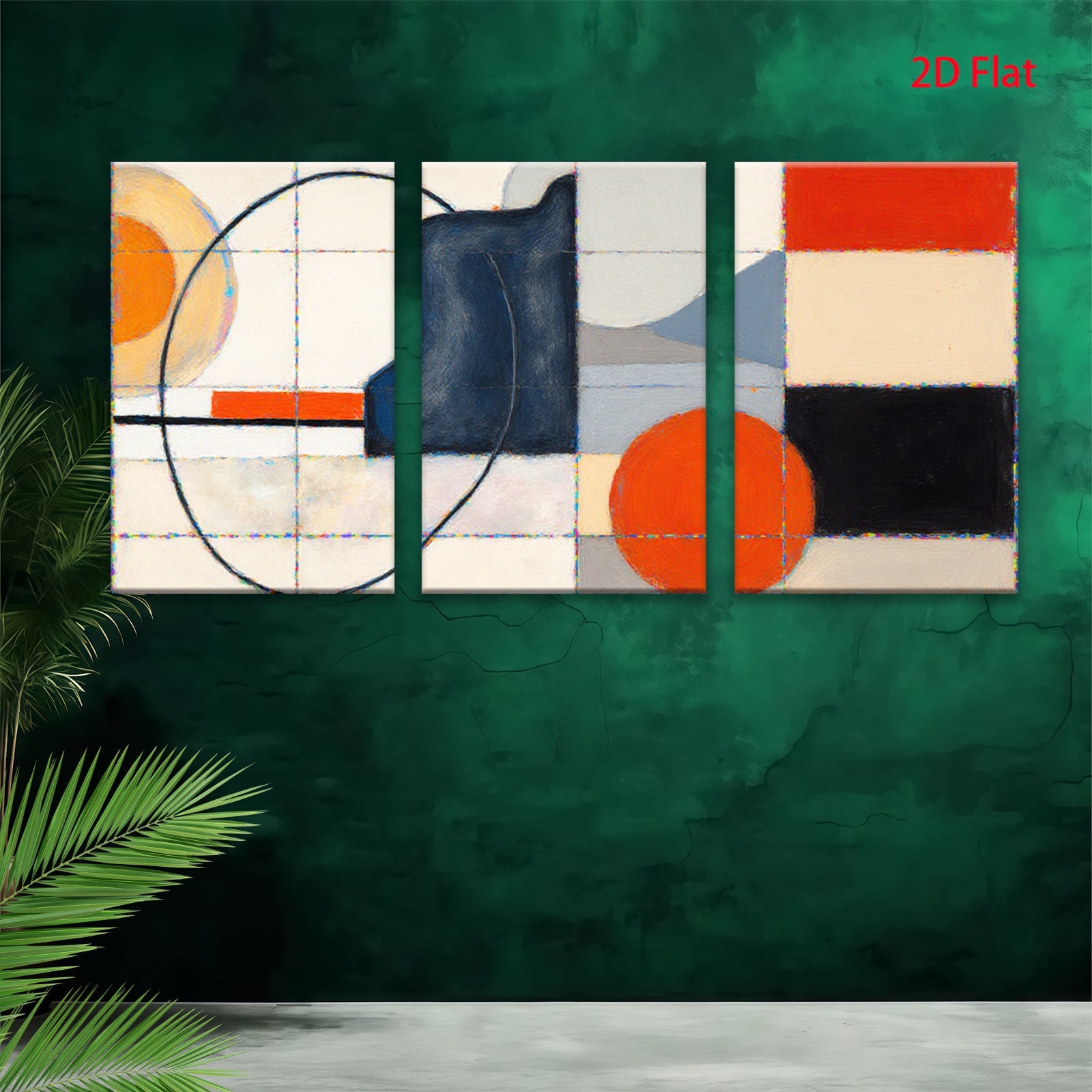 2D flat 1pc Modern Geometric Abstract Canvas Wall Art Decor Living Room Bedroom Office Gallery Wrapped Timeless Design Farmhouse Rustic Chic