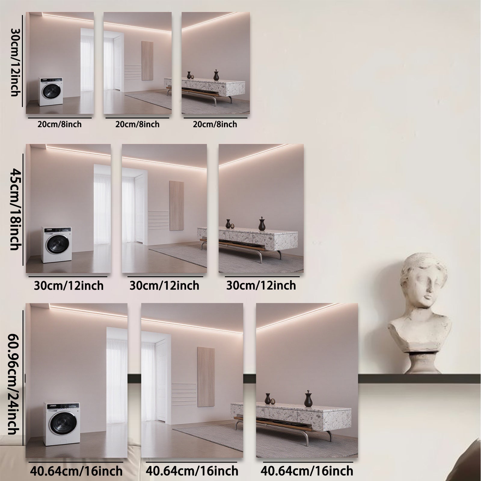 2D flat 1pc Modern Living Room Washroom Wall Art Decor Minimalist Chic Farmhouse Style Gallery Wrapped Canvas Prints for Bedroom Office Hotel Cozy Home