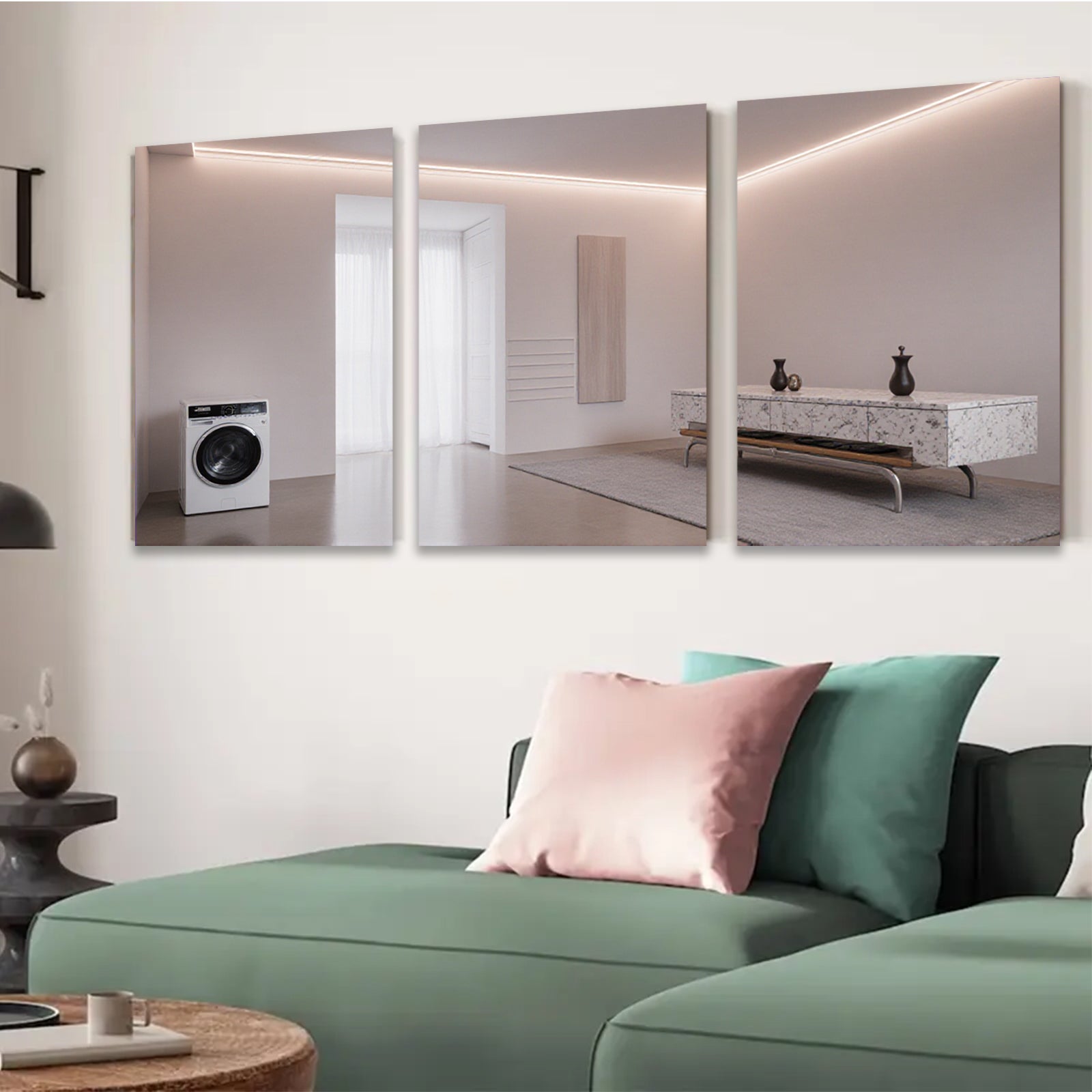 2D flat 1pc Modern Living Room Washroom Wall Art Decor Minimalist Chic Farmhouse Style Gallery Wrapped Canvas Prints for Bedroom Office Hotel Cozy Home