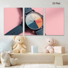 2D flat 1pc Modern Minimalist Watch Teal Leather Band Timepiece Living Room Wall Decor Farmhouse Style Bedroom Art Gallery Wrapped Canvas Print