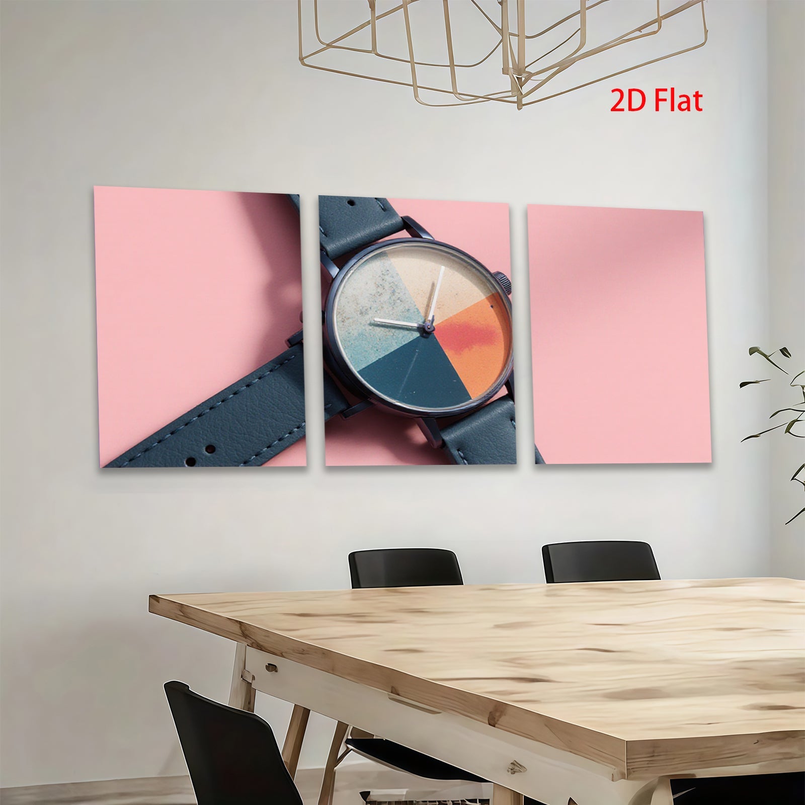 2D flat 1pc Modern Minimalist Watch Teal Leather Band Timepiece Living Room Wall Decor Farmhouse Style Bedroom Art Gallery Wrapped Canvas Print